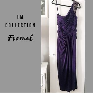 Lm Collection Long One Shoulder Formal Dress